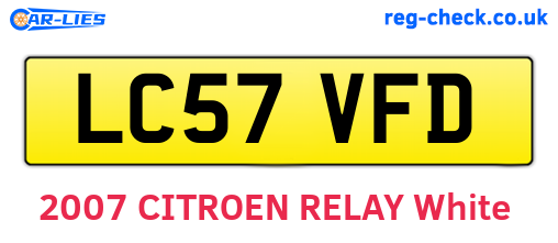 LC57VFD are the vehicle registration plates.