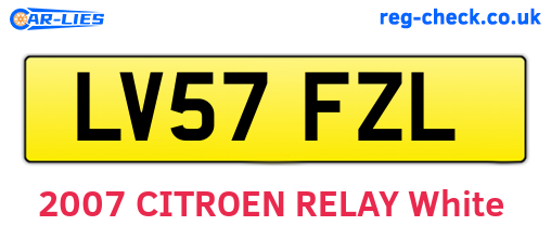 LV57FZL are the vehicle registration plates.