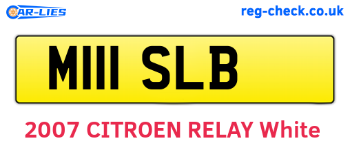 M111SLB are the vehicle registration plates.
