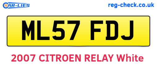 ML57FDJ are the vehicle registration plates.