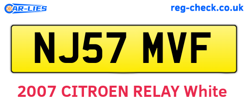 NJ57MVF are the vehicle registration plates.