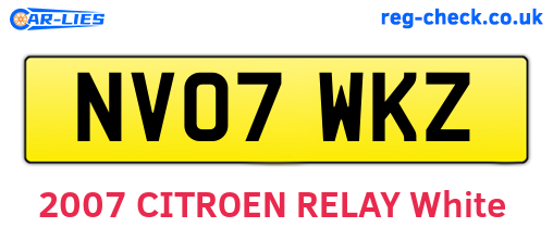 NV07WKZ are the vehicle registration plates.