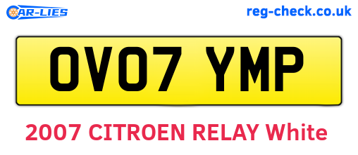 OV07YMP are the vehicle registration plates.