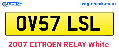 OV57LSL are the vehicle registration plates.