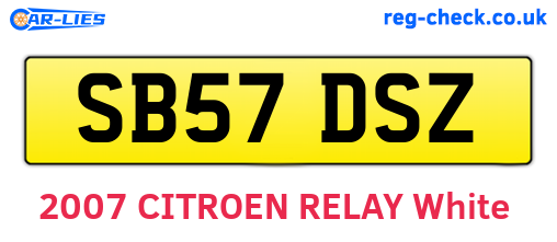 SB57DSZ are the vehicle registration plates.