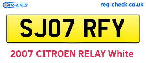 SJ07RFY are the vehicle registration plates.