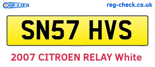 SN57HVS are the vehicle registration plates.