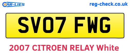 SV07FWG are the vehicle registration plates.