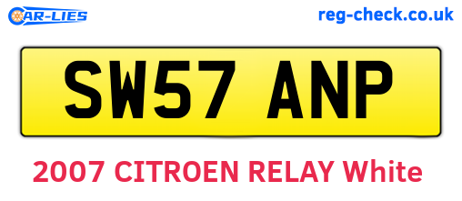 SW57ANP are the vehicle registration plates.