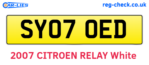 SY07OED are the vehicle registration plates.