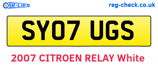 SY07UGS are the vehicle registration plates.