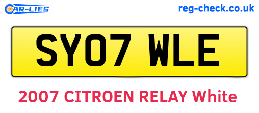 SY07WLE are the vehicle registration plates.