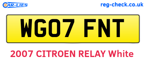 WG07FNT are the vehicle registration plates.