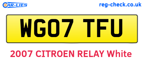 WG07TFU are the vehicle registration plates.