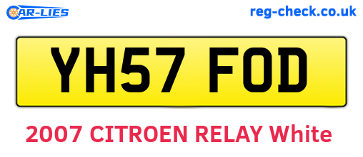 YH57FOD are the vehicle registration plates.