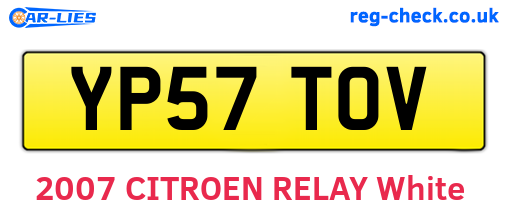 YP57TOV are the vehicle registration plates.