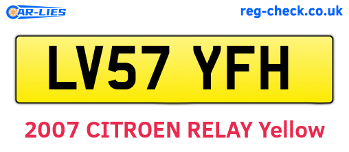 LV57YFH are the vehicle registration plates.
