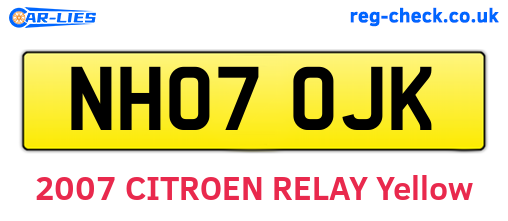 NH07OJK are the vehicle registration plates.