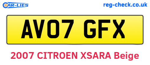 AV07GFX are the vehicle registration plates.