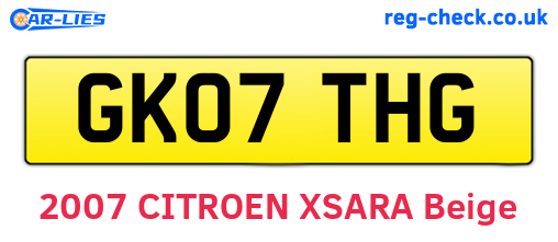 GK07THG are the vehicle registration plates.