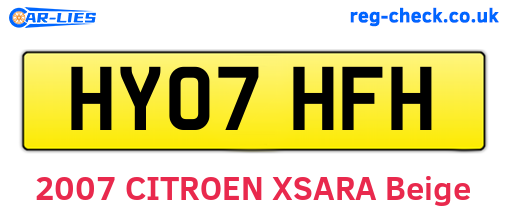 HY07HFH are the vehicle registration plates.