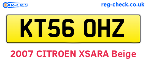 KT56OHZ are the vehicle registration plates.