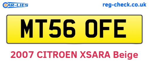 MT56OFE are the vehicle registration plates.