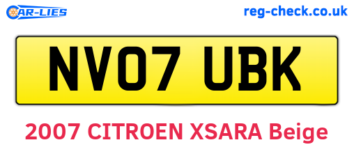 NV07UBK are the vehicle registration plates.