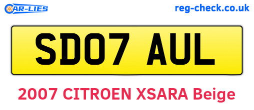 SD07AUL are the vehicle registration plates.
