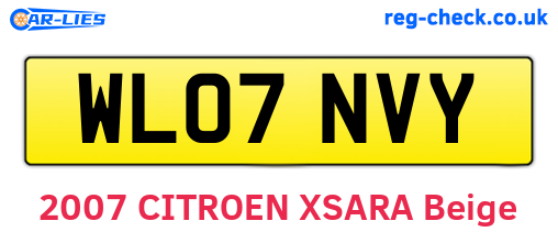 WL07NVY are the vehicle registration plates.