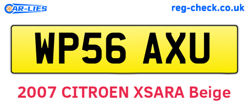 WP56AXU are the vehicle registration plates.