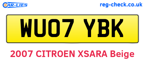 WU07YBK are the vehicle registration plates.