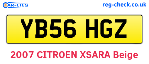YB56HGZ are the vehicle registration plates.