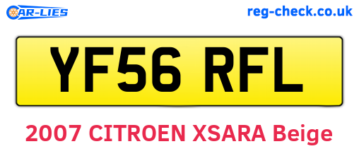 YF56RFL are the vehicle registration plates.