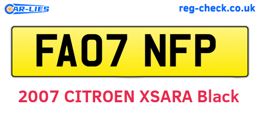 FA07NFP are the vehicle registration plates.