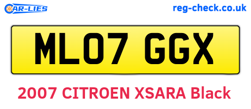 ML07GGX are the vehicle registration plates.
