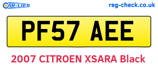 PF57AEE are the vehicle registration plates.