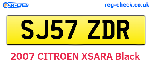 SJ57ZDR are the vehicle registration plates.