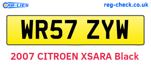 WR57ZYW are the vehicle registration plates.