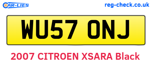 WU57ONJ are the vehicle registration plates.