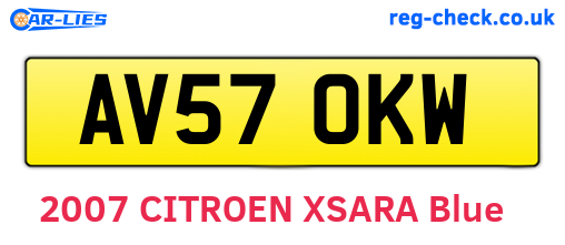 AV57OKW are the vehicle registration plates.