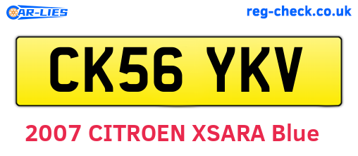 CK56YKV are the vehicle registration plates.