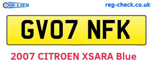GV07NFK are the vehicle registration plates.