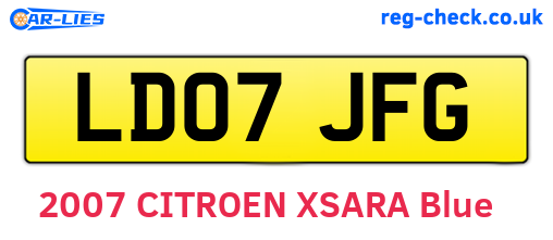 LD07JFG are the vehicle registration plates.