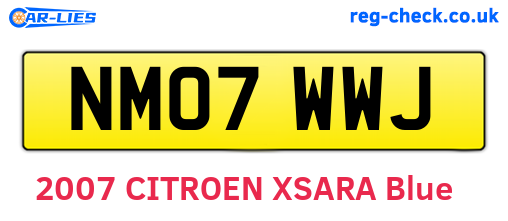 NM07WWJ are the vehicle registration plates.
