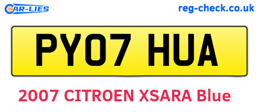 PY07HUA are the vehicle registration plates.