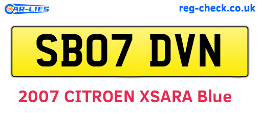 SB07DVN are the vehicle registration plates.