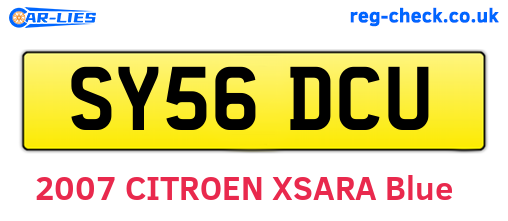 SY56DCU are the vehicle registration plates.