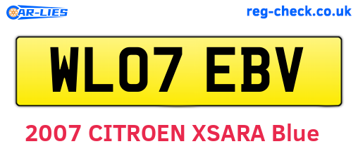 WL07EBV are the vehicle registration plates.