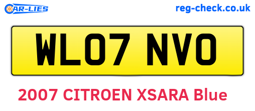 WL07NVO are the vehicle registration plates.